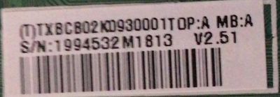 MAIN PARA SMART TV INSIGNIA / NUMERO DE PARTE TXBCB02K093 / 715G4637-M01-002-004I / 1994532M1813 / MODELO NS-46E790A12 - Imagen 2